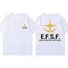 Gundam Cotton Men's T-Shirt E.F.S.F. Earth Federation Print Casual Oversized Crew Neck Short SleeveSummer AnimeGraphicTee