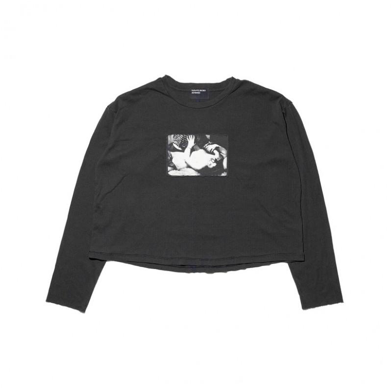 Unisex Oversized Cotton Long Sleeve Tee With Vintage Patch Artwork Hip Hop Streetwear