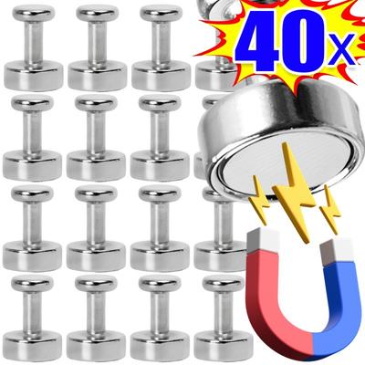 2/40 STÜCKE Mini Magnetische Reißzweckenhaken Neodym-Eisen-Bor Reißzwecken Aufbewahrungshaken Küche Home Kühlschrank Whiteboard Kleiderbügel