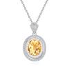 New Sterling Silver Oval Necklace Natural Crystal Stone Pendant Necklace Women's Niche Premium Light Luxury Versatile Clavicle Chain Daily Gifts