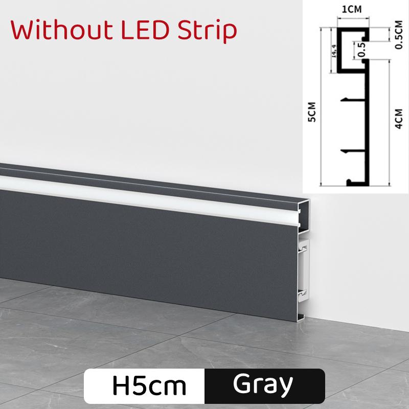 0.5/1M/pcs H50mm LED Skirting Line Aluminum Profile Surface Mount Baseboard Backlight Channel Corner Wall Decor Bar Strip Lights