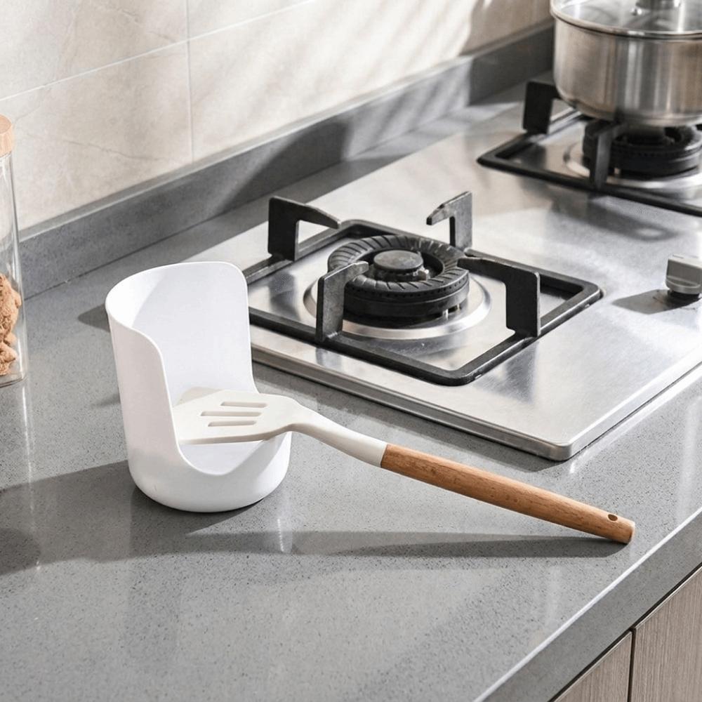 Heat-Resistant Spoon Holder Plastic Pot Lid Storage Rack Practical Spatula Holder Dinning Table
