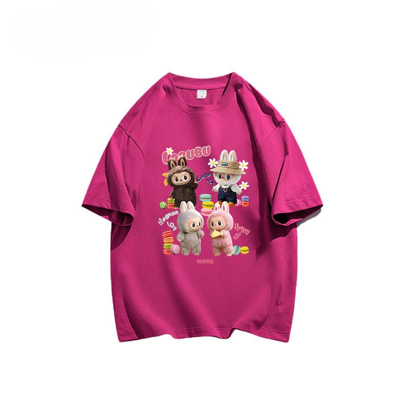 Summer New Labubu Printed Short-sleeved T-shirt Lazy All-match Top