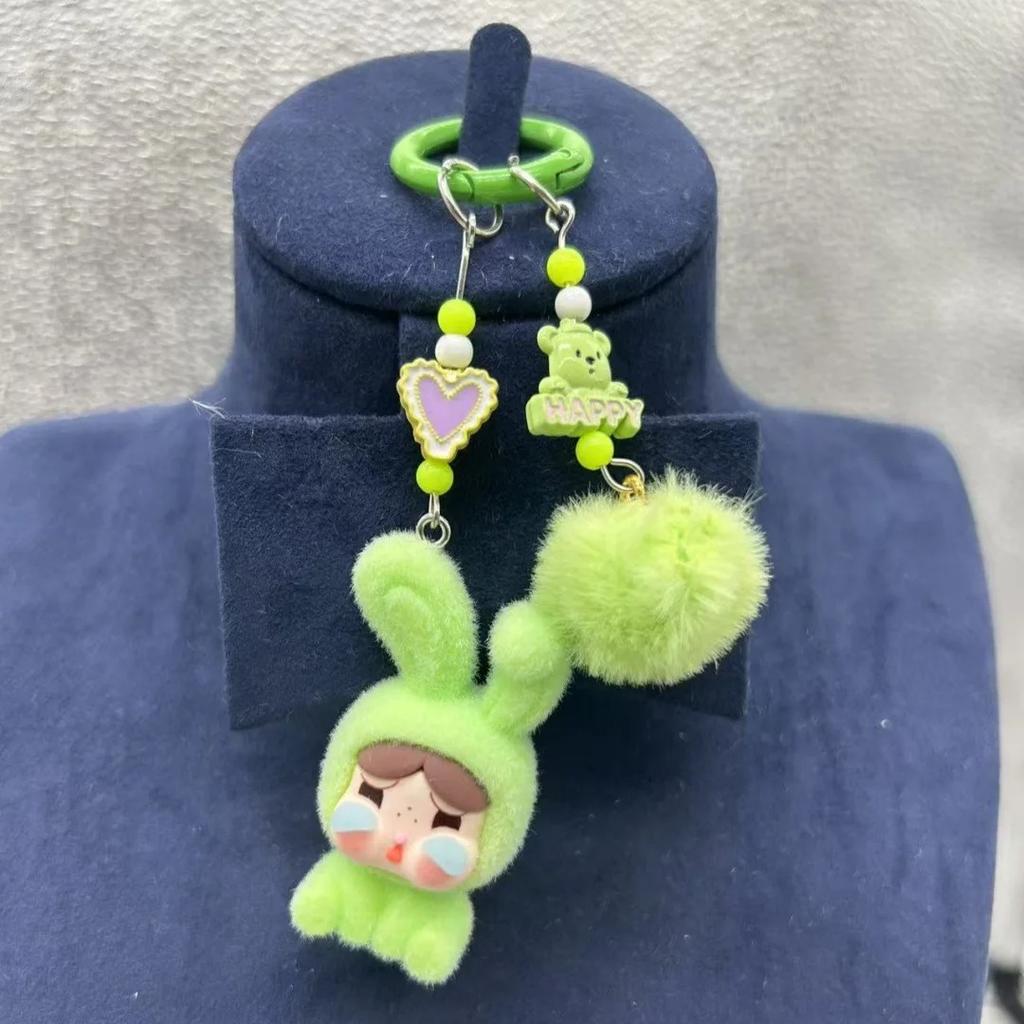 New CryBaby Keychain Kawaii Car Keychain Doll Bag Pendant Girl Heart-shaped Cartoon Moe Grain Bag Chain Pendant Gift