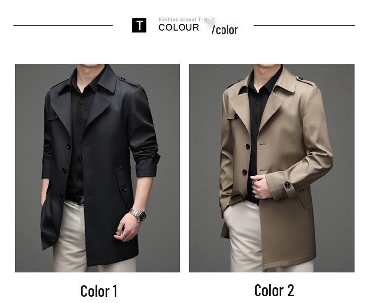 2025 Spring/Autumn High-End Casual Windbreaker: Light Business Lapel Jacket with Patch Pockets for Youth & Middle-Aged Men