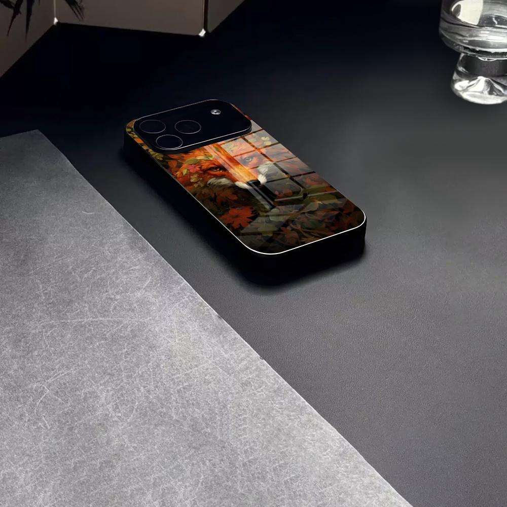 

Leaves Fall Fox Halloween Phone Case Tempered Glass For IPhone 17 15 16 14 12 13 11 Pro XS Max Plus Mini Cover iPhone 14 Pro Max