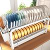 Dish Storage Rack Kitchen Shelves Utensils Organizer Kitchen Accessories Shelf Cutlery Organizer Useful Cabinet Organization