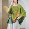 Nova Blusa Floral de Verão Oversize Camiseta Solta Tamanho Grande Feminina Manga Curta Tops Casuais Camisetas