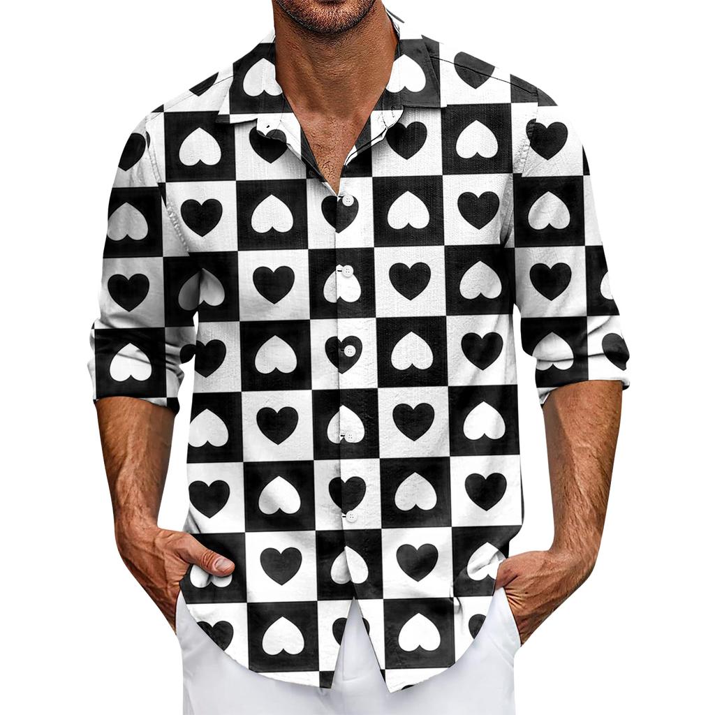 Men's Casual Button-Down Long-Sleeve Shirt