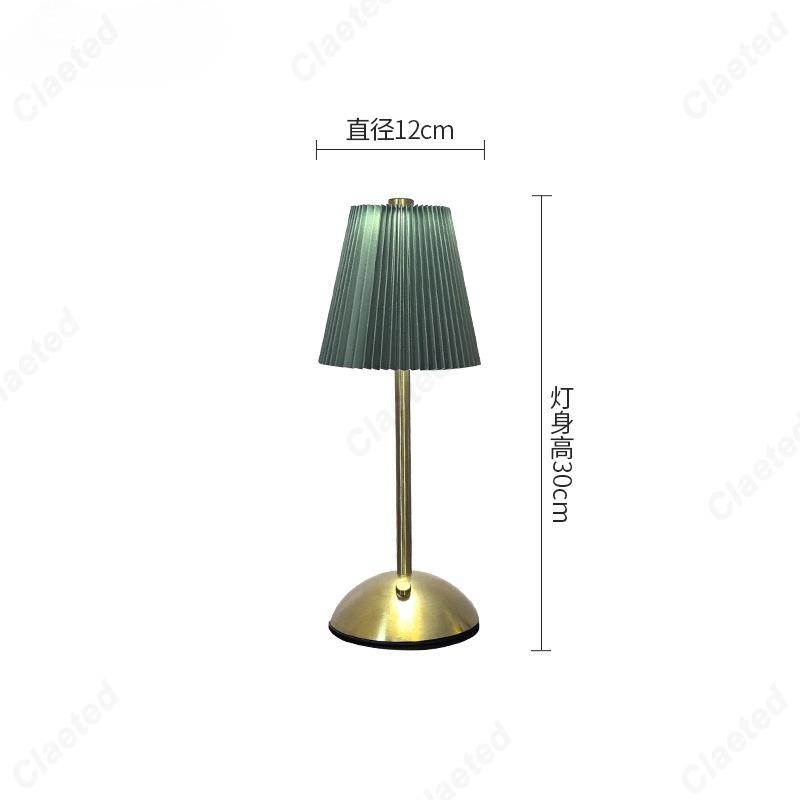 Creative LED Pleated Fabric Lampshade Bedroom Bedside Lamp USB Charging Model Touch Night Light Living Room Small Table Lamp