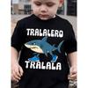 Italian Brainrot Boy Clothes Funny Tralalero Tralala Graphic T-Shirt Short Sleeve Child Boy Clothing Summer Trend Casual Top Tee