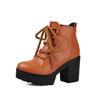Kurze Stiefel und Stiefeletten Retro Dicke Seile Römische Stiefel Hoher Absatz Professionelle Stiefel 40-46 Große Größen Stiefel