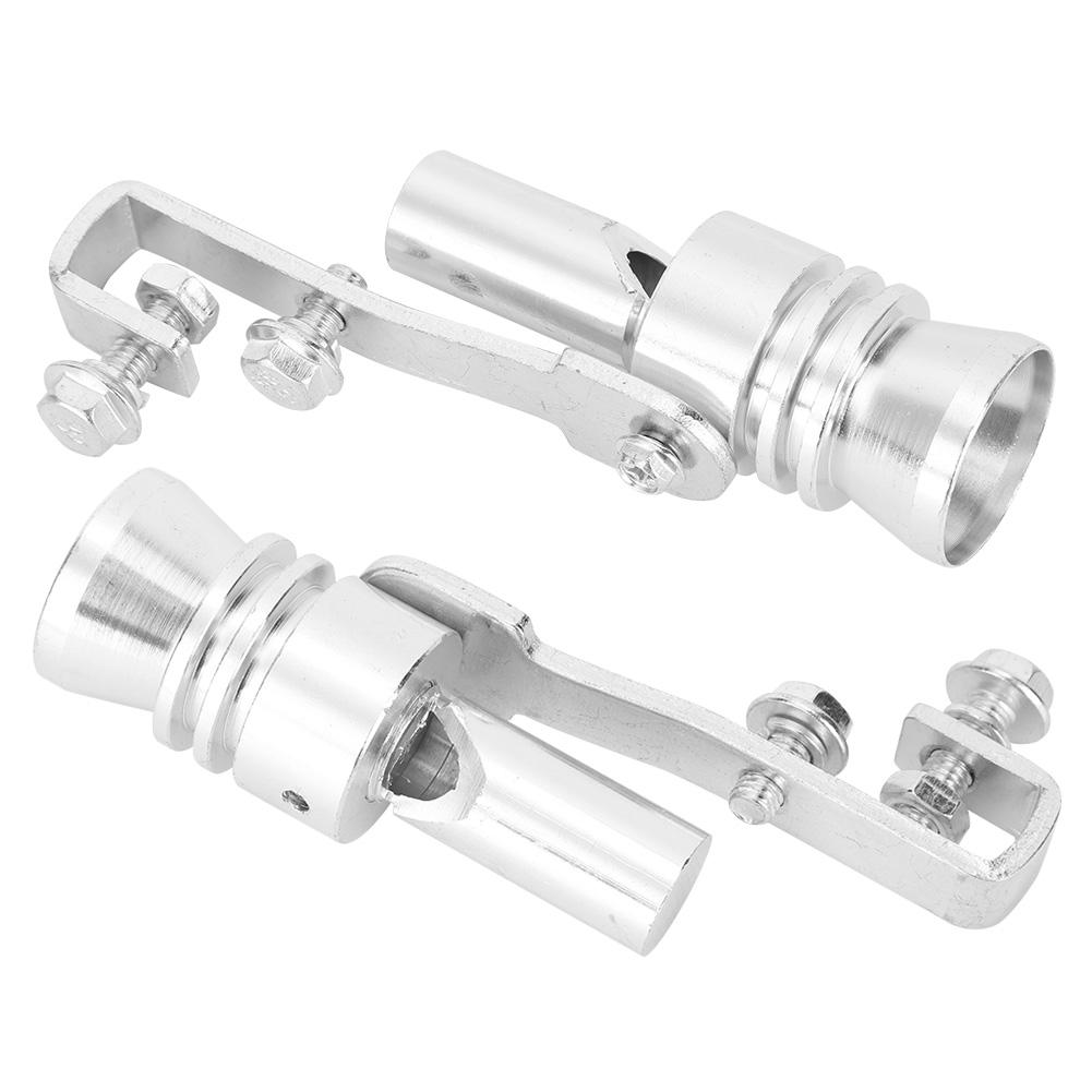 Car Modification Tail Throat Exhaust Pipe Whistle Aluminium Alloy Silver TC L
