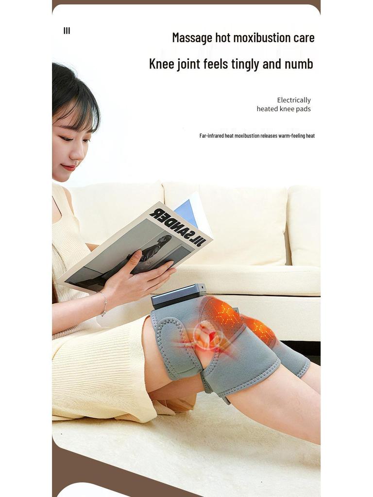 5000mAh Smart Heated Knee, Shoulder, Elbow Massager with Temperature Control and Moxibustion Therapy.