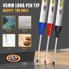 45mm Long Nib Marker,Carpenter's Deep Hole Marking Pen,2mm Tip,A Duration of 72 Hours,Waterproof Non-Erasable,Long Headed Pen