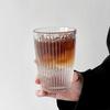 250ml/360ml Cold Brew Coffee Cup Transparent Vintage Striped Glass Cup American Iced Coffee Cup Cafe Latte Mocha Cappuccino Mugs