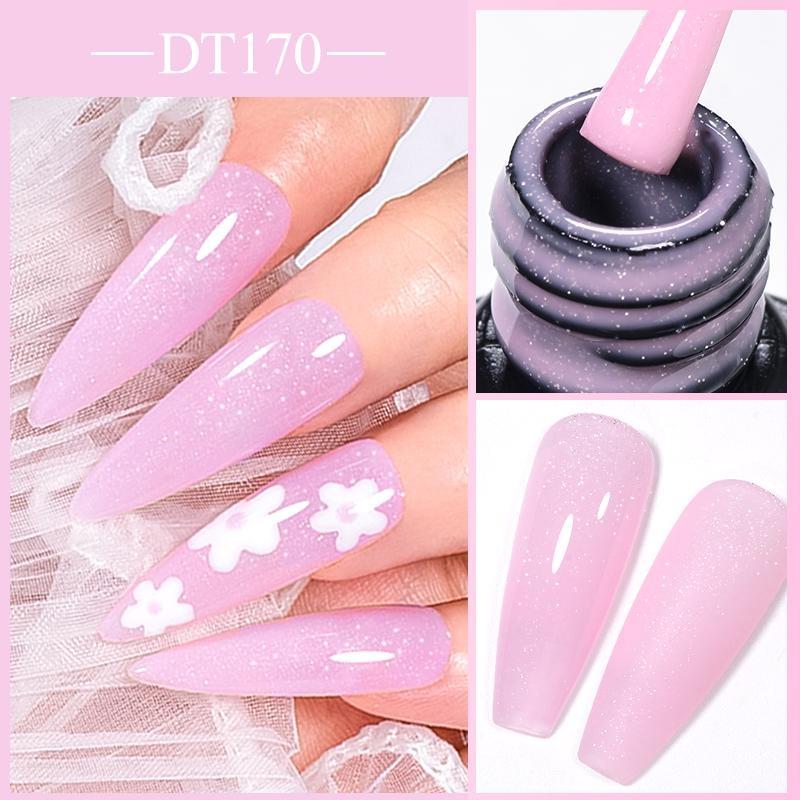 MEET ACROSS 8ml Shimmer Nail Gel Nude Pink Blue Glitter Sequins Rainbow Shimmer Glitter Gel Nail Polish Soak Off UV Gel Varnish