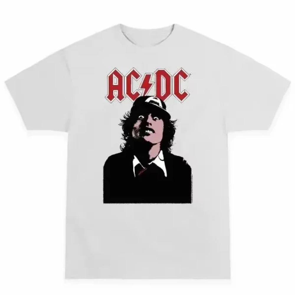 Hot New Trendy ACDC 2025 Men's Summer Graphic Print T-shirt Man Woman Short Sleeved Luxury Tees Clothing Loose Cotton Soft Tops