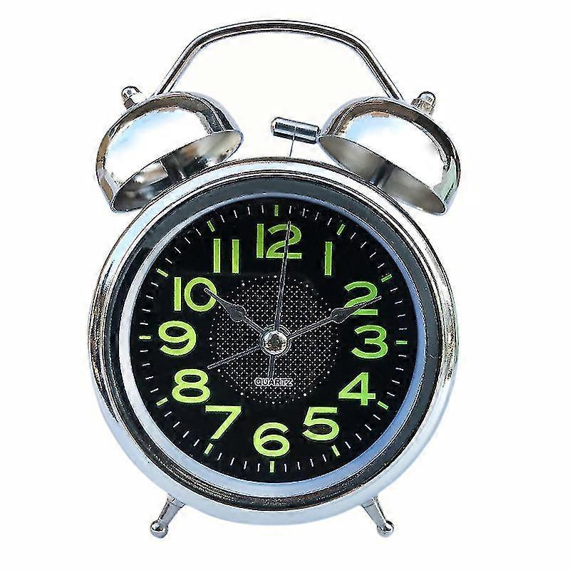 3 Inches Twin Bell Super Loud Alarm Clock with Nightlight for Heavy Sleepers Bed Desktop Student Decor