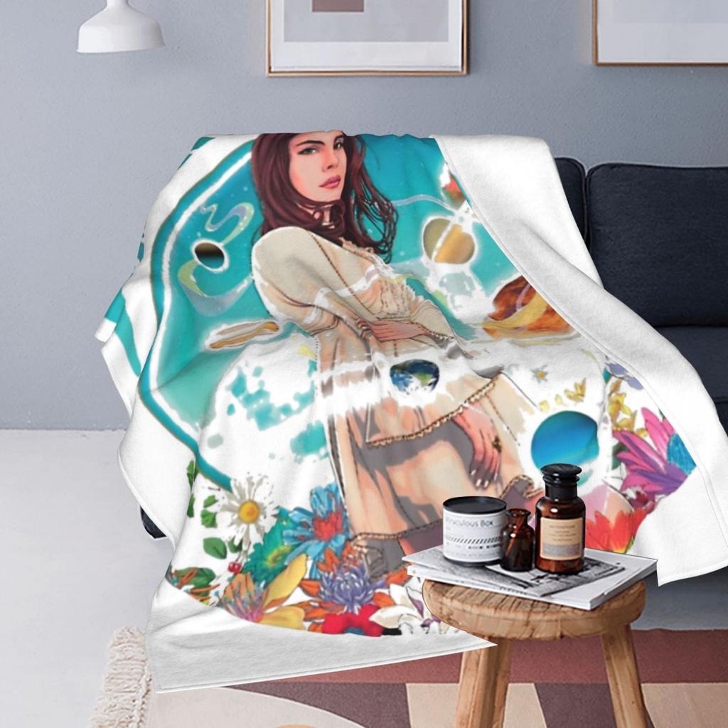 Coperte Lana Del Rey Cantante Flanella Estiva Portatili Coperta Morbidissima per Biancheria da Letto Camera da Letto Copriletti
