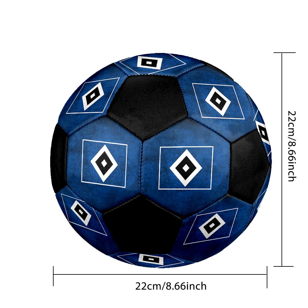SIZE 5 Hamburger SV Soccer Ball Colorful All Ages Machine Stitched PVC Competition Ready Durable High-Bounce