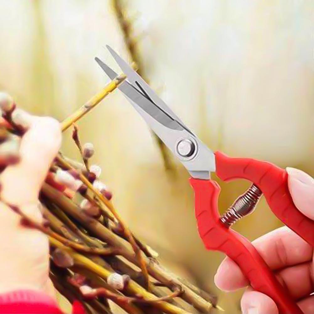 Garden Hand Pruning Shears Stainless Steel Fruit Picking Small Scissors Potted Branches Scissors for Flowers Harvesting Fruits