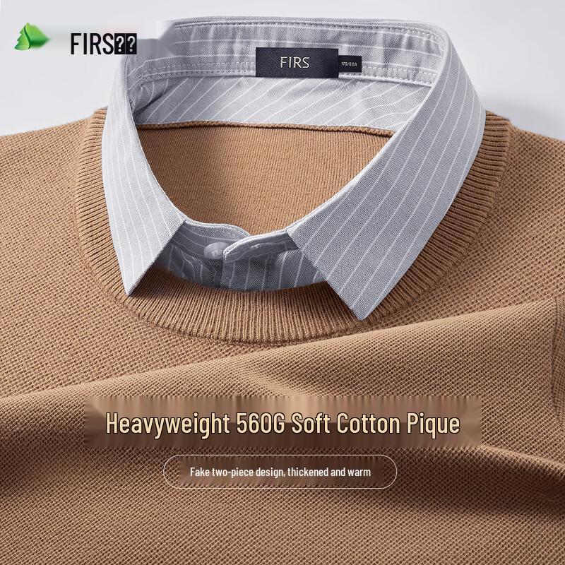 Pánský svetr s těžkým úpletem, vzhled dvoudílného