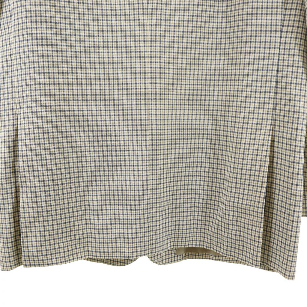 Lanvin Check Pattern Long Sleeve Tailored Jacket R46-44 Beige Men's Used