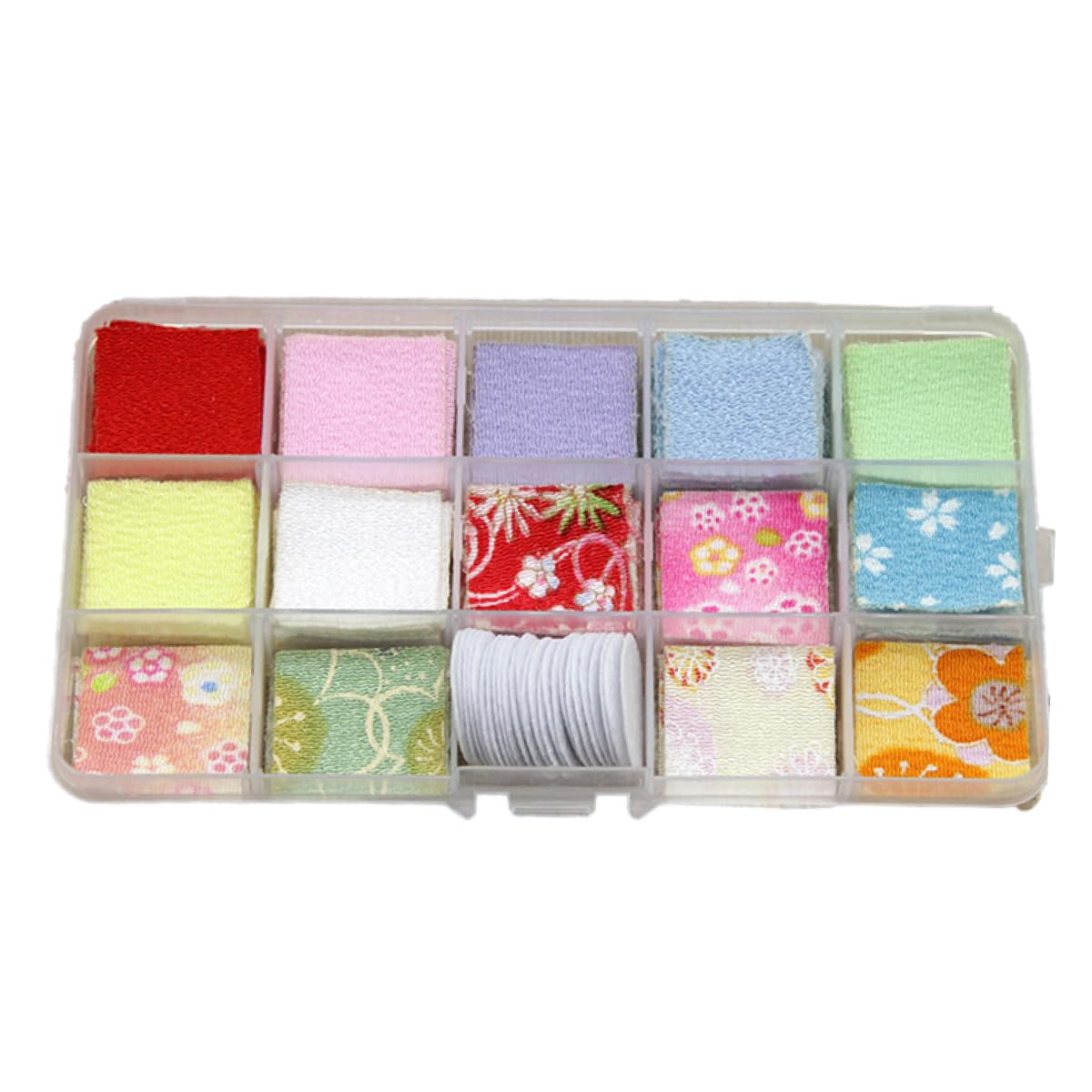 

ENN LLC Chirimen Set with Flower Craft 14 10 Sheets Each Color Fabric, Pre-Cut Base, Scraps, Colors, (Mixed Set)