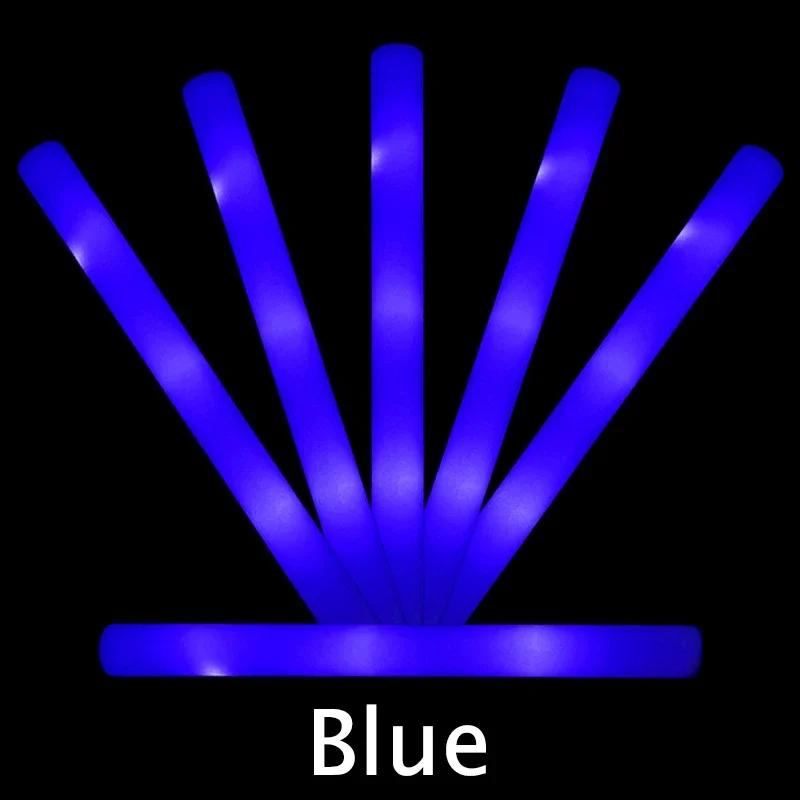 

100 шт. светодиодных светящихся палочек оптом красочные RGB светящиеся пенопластовые палочки для Рождества, дня рождения, свадьбы, светящиеся в темноте принадлежности для вечеринок 10PCS синий