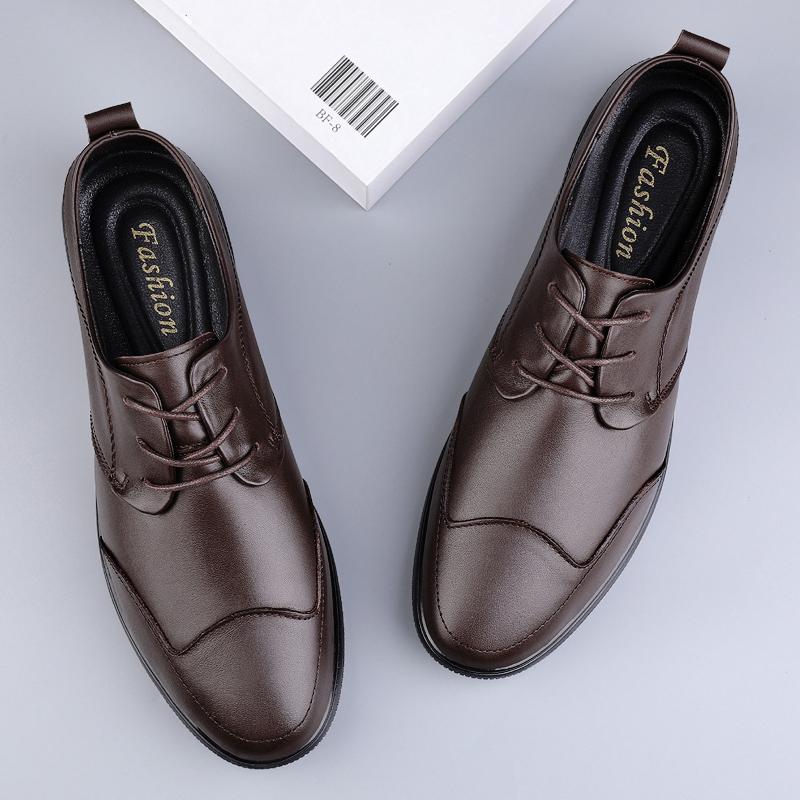 Genuine Leather Men's Dress Shoes Elegant Mens Casual Oxford Shoes New Arrival Male Business Footwear Comfy Leisure Walk Flats