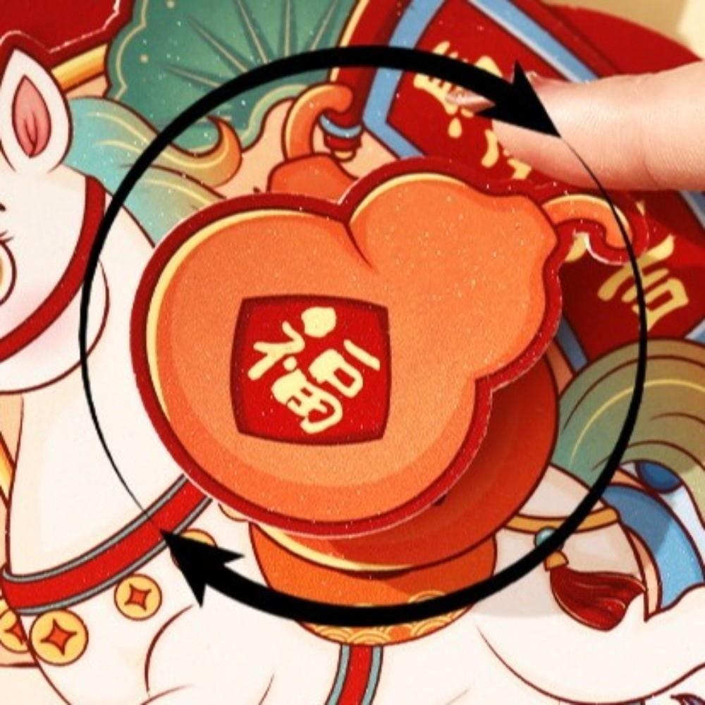 3D Drehendes Pferd Jahr Roter Umschlag Falten 2026 Rote Tasche Geschenktüte Hongbao Festtagszubehör