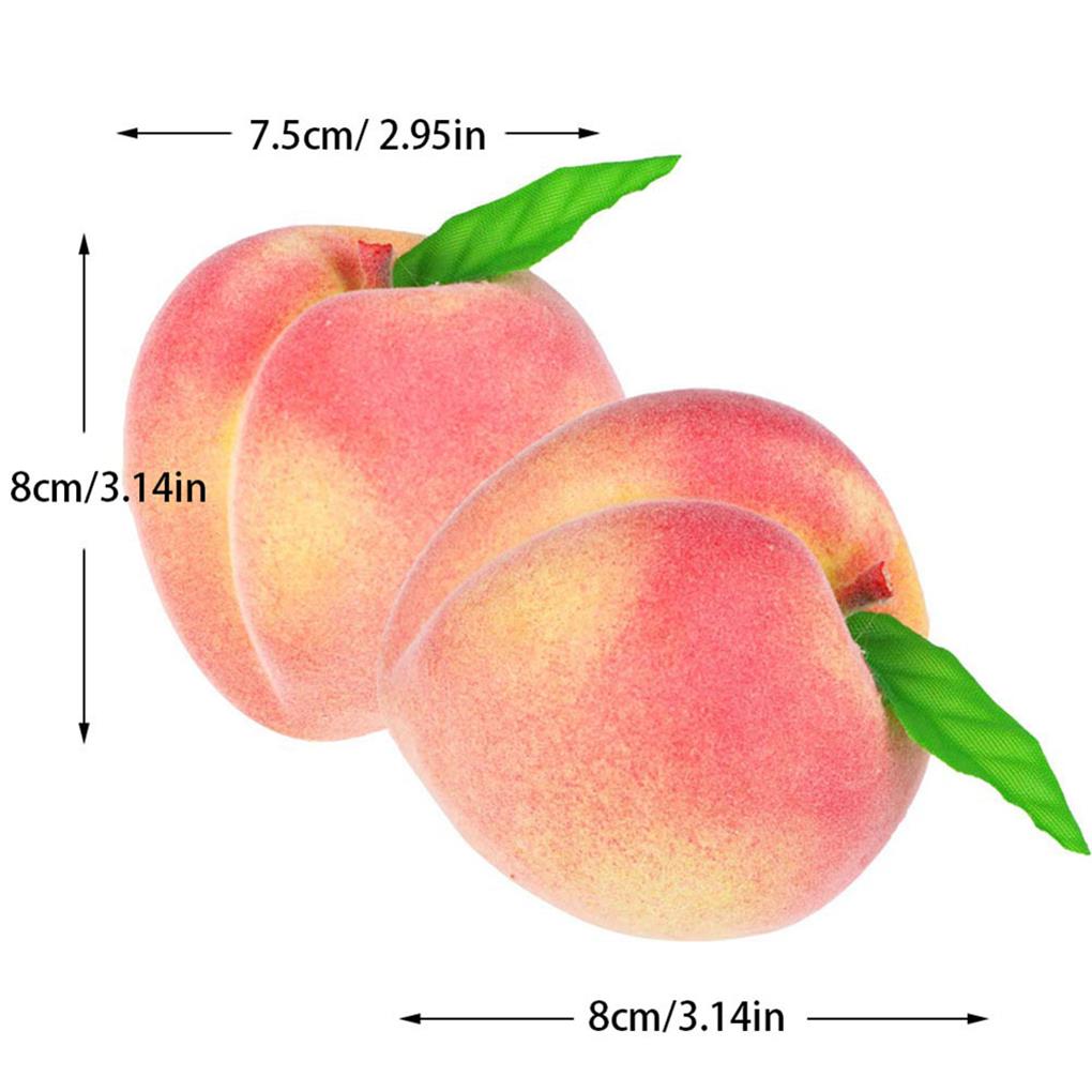 4 Pieces Foam Simulation Peach Portable Decorative Pointed 1:1 Display Household Artificial Vivid Peaches Model Decor