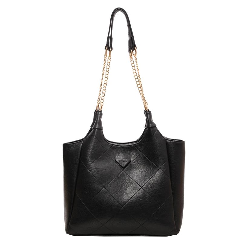 

Ретро повседневная сумка женская приливная осенне-зимняя сумка-тоут для поездок на работу, универсальная наплечная сумка, трендовые элементы чёрный