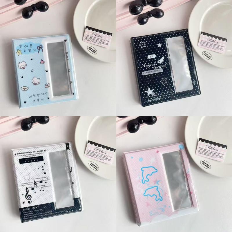 Cartoon Four Grid 4 Cuts Album Photo Card Collection Book For 40 Pcs 2X6 Inch Photo Strips Bookmark 20 Pcs 4X6 4R Photo Holder