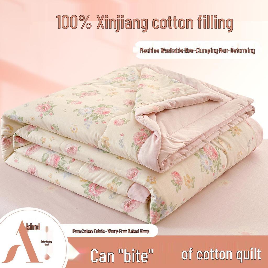 Class A Pure Cotton Summer Air Conditioning Quilt - Thin, Machine Washable