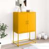 Highboard Mustard Yellow 68.5 X 38.5 X 107 Cm Steel