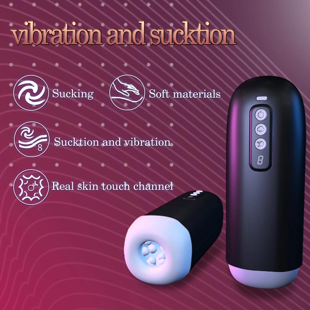 2025 New Automatic Masturbator for Men 18+ Blowjob Sucking Sex Machine Real Vagina Pocket Pussy Penis Oral Masturbator Vibration Men Sex Toy