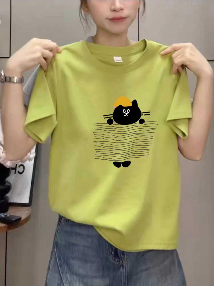 2026 Women's Fashionable Pure Cotton Short-Sleeve T-Shirt: Casual, Versatile, Stylish Summer Top