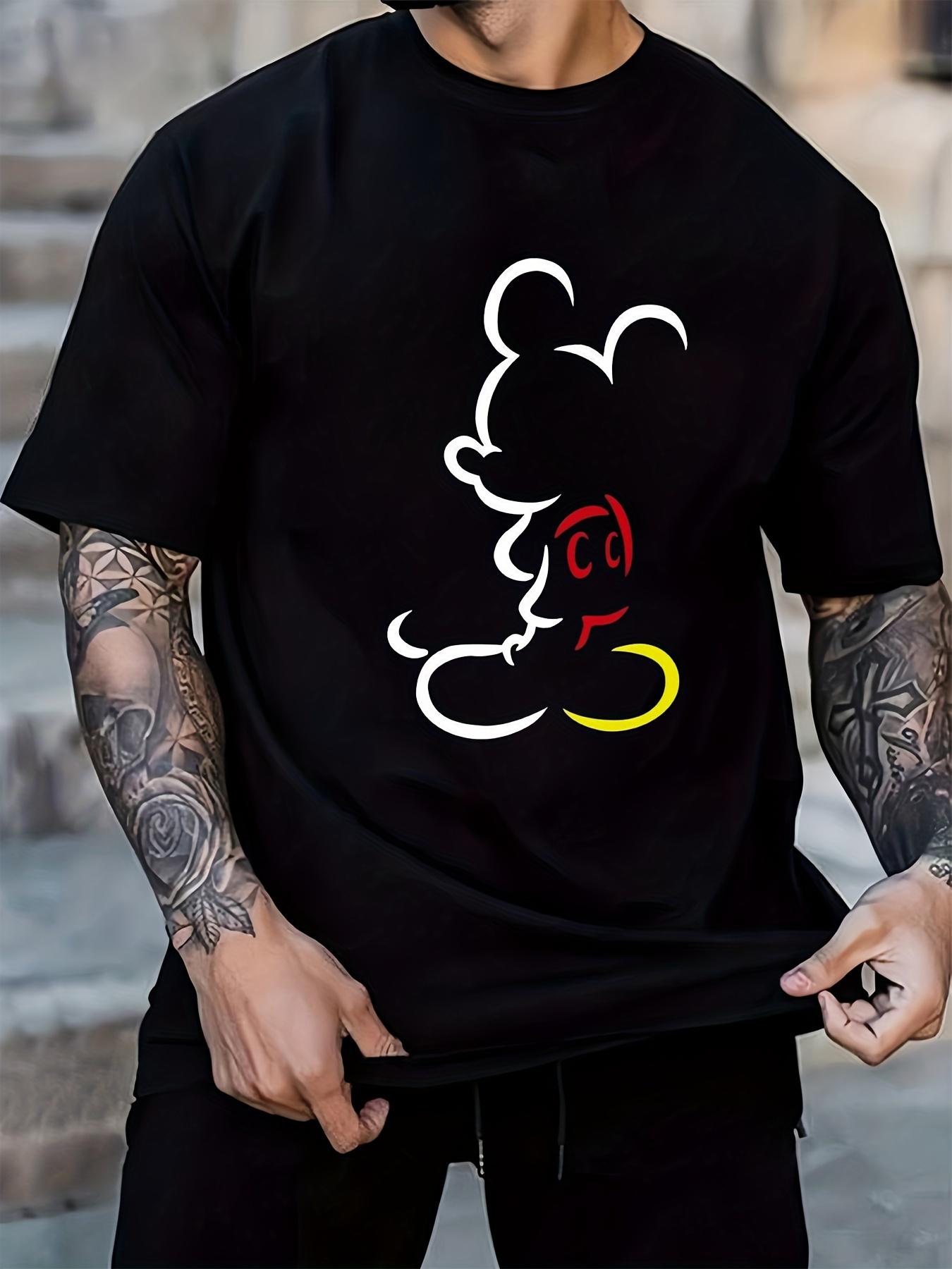Disney Licensed Mickey Mouse Graphic T-shirt - Summer Casual Short Sleeve Tee with Colorful Print XXL