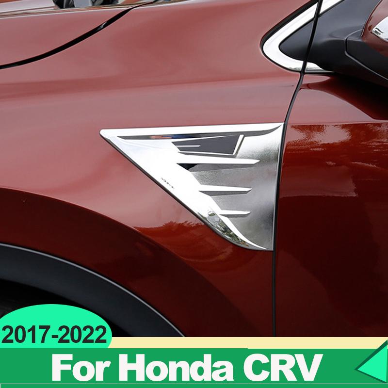 For Honda CRV CR-V 2017 2018     5th Hybrid ABS Car Leaf Board Decoration On Shark Gills Side Trim Strip Sticker