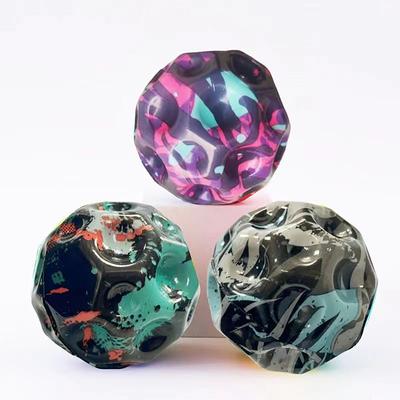 Nützliches Loch Galaxie Weicher Hüpfball Anti-Fall Mondform Poröser Hüpfball Poppendes Sensorisches Fidget Spielzeug Erwachsener Kinder Stressabbau
