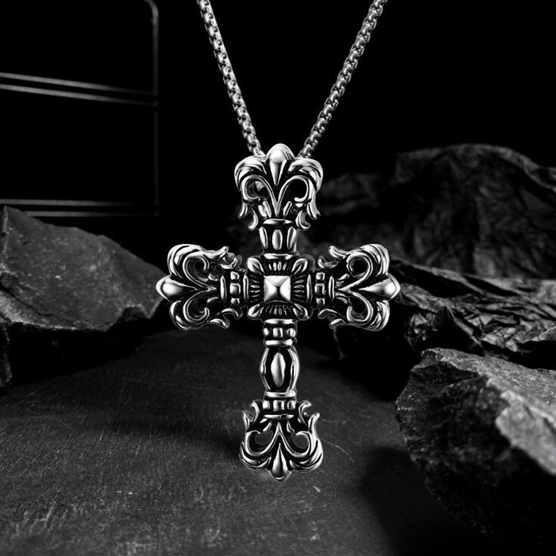 Cross Necklace Punk Men's Necklace Domineering Titanium Steel Titanium Steel Jewelry