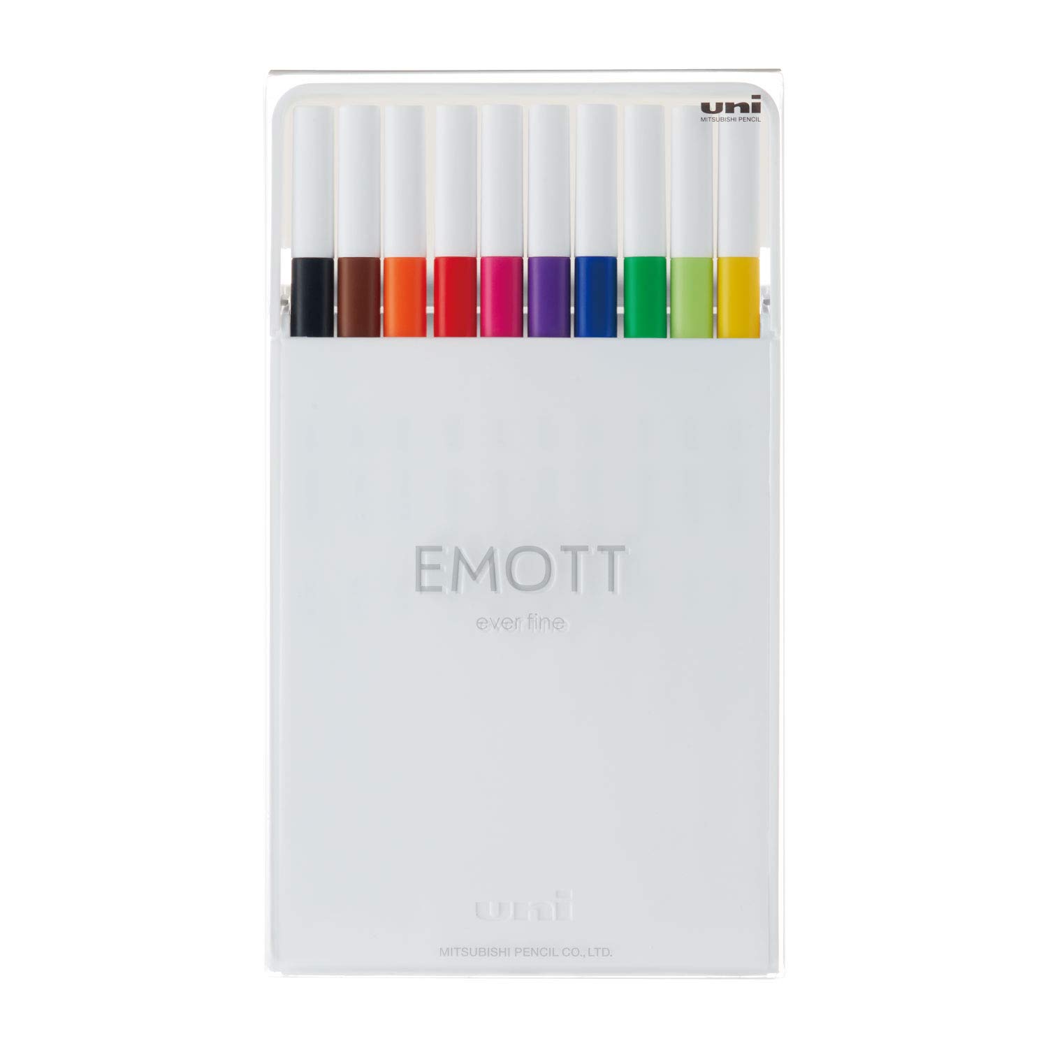 Mitsubishi Pencil EMOTT 10 Water-Based Pens, Colors, No. 1, PEMSY10C.NO1