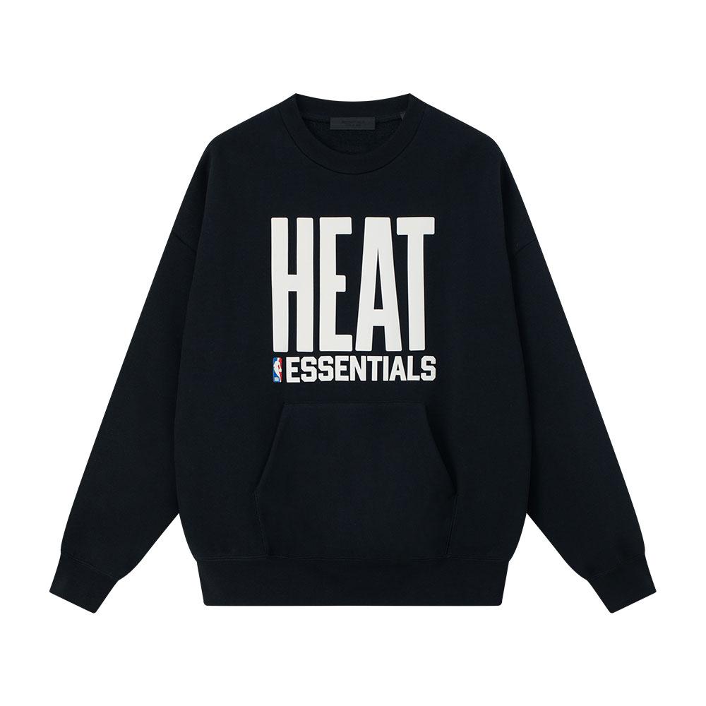 Herren Fear of God Essentials Heat Sport Rundhals 'Vintage Black' L white