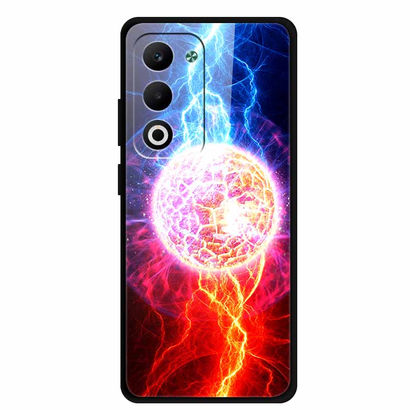 Glass Back Cover For Oppo A5 5G 2025 Phone Case 6.67" Hard Tempered Glass Case For Oppo A5i Pro 4G Case A5iPro Soft Bumper Shell