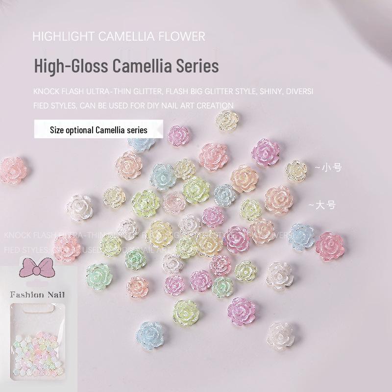 

Nail Art High-Gloss Camellia Irregular Resin 3D Flower Set (50 Pieces)