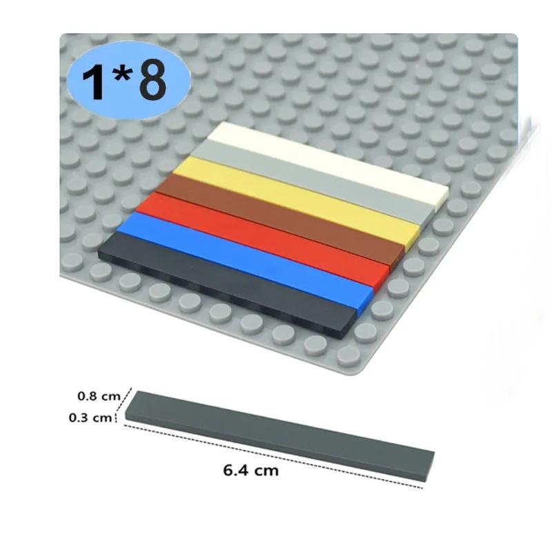 50pcs Smooth 1x8 DIY Building Blocks Figure Bricks 10Colors Educational Creative Size Compatible With 4162 Toys for Children