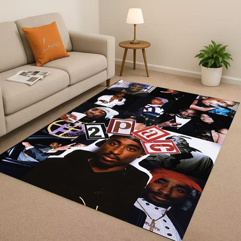 3D Klasický Rap Tupac 2pac Hip-Hop Hudba Rapper Obývací pokoj Protiskluzový Koberec pro Ložnici Hernu Pohovku, Domácí Dekorace Rohožka