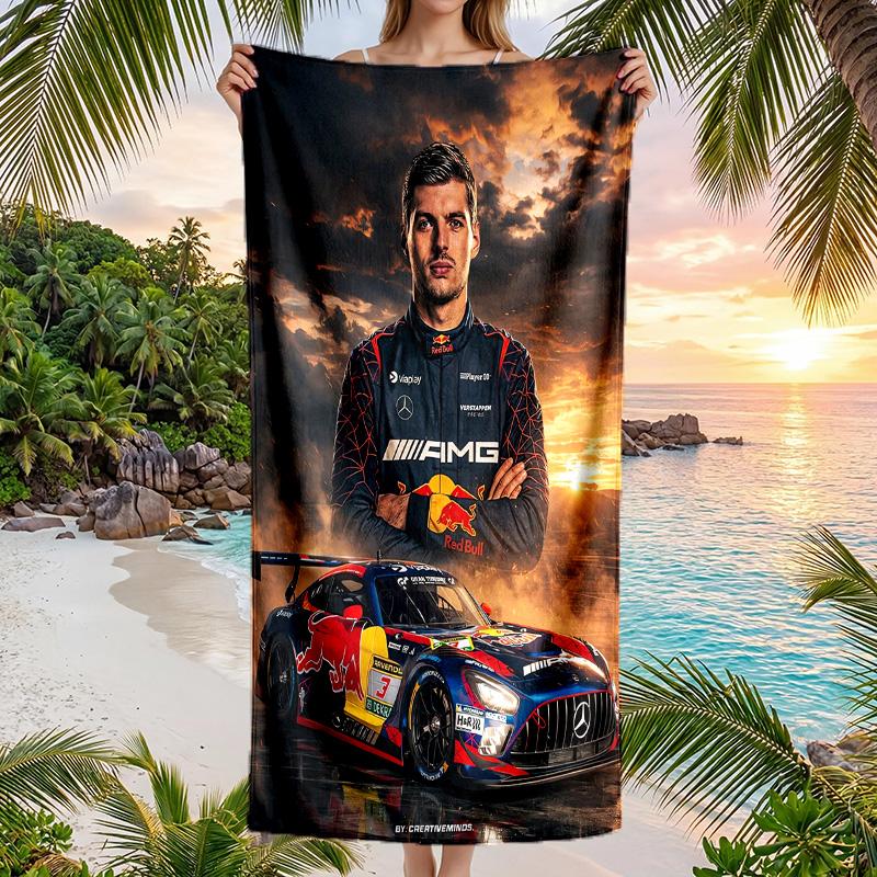 Asciugamano da Spiaggia alla Moda Max Verstappen Portatile Morbido Asciugatura Rapida per Nuoto Campeggio Vacanze